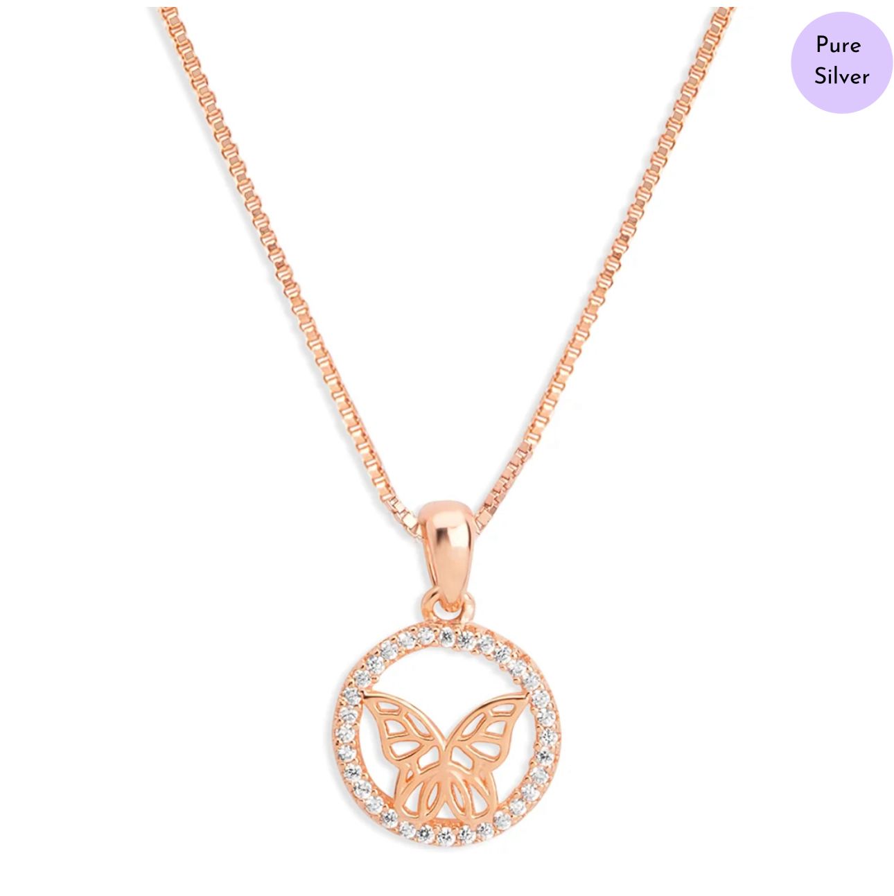 Dreamwing Rose Gold Plated 925 Sterling Silver Pendant