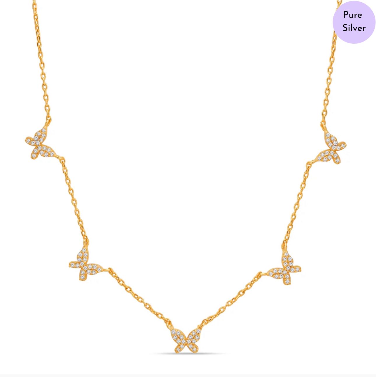 Goldenora  Wings 925 Sterling Silver Butterfly Necklace