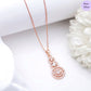 Eterna Circle Rose Gold Plated 925 Sterling Silver Pendant With Chain