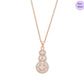 Eterna Circle Rose Gold Plated 925 Sterling Silver Pendant With Chain