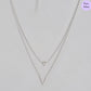 Twin Gleam Chain Rhodium Plated 925 Sterling Silver Necklace