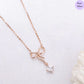 Twinkle Bow Rose-Gold 925 Sterling Silver Necklace