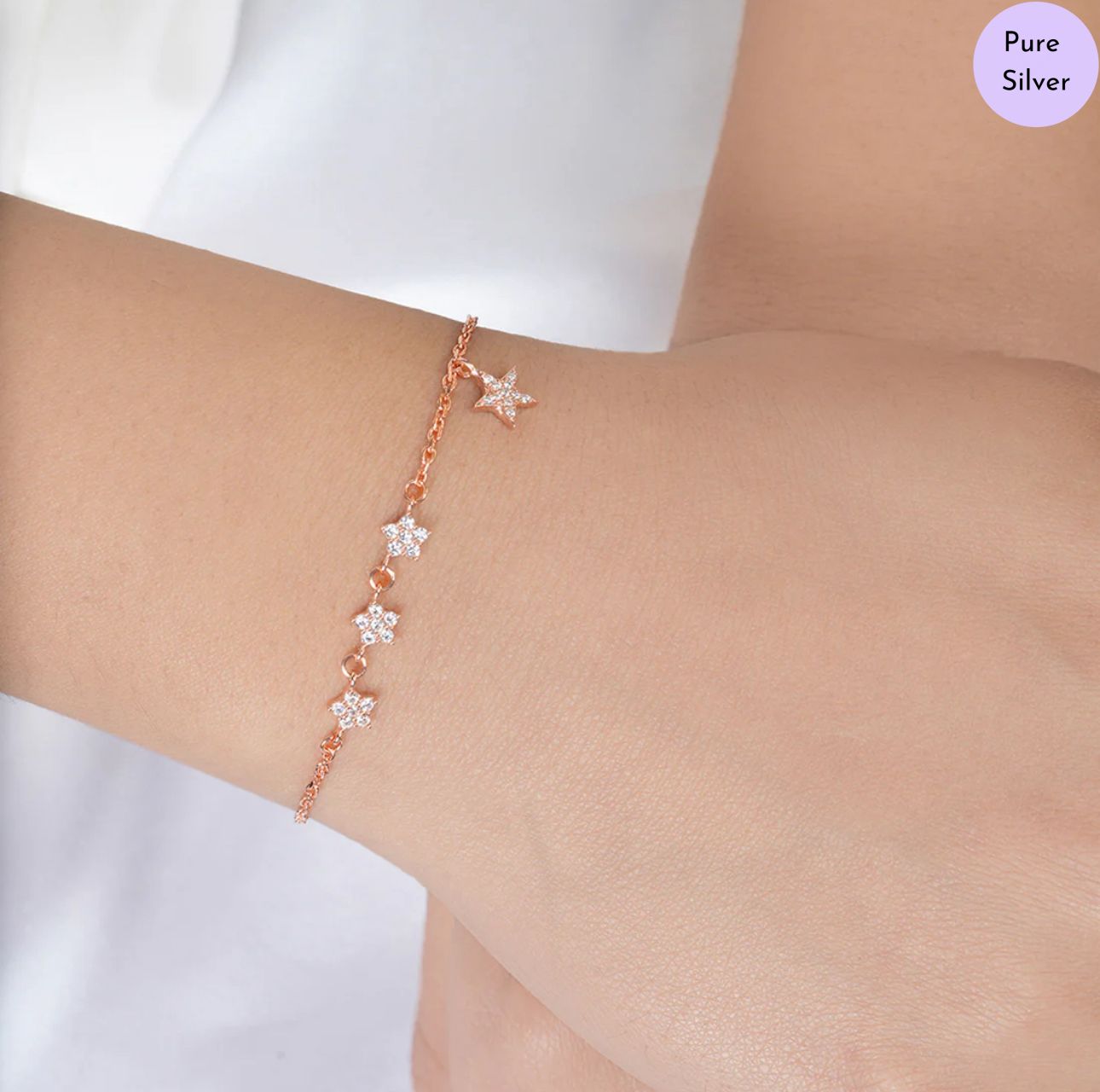 Starla Rose Gold Plated 925 Sterling Silver Bracelet