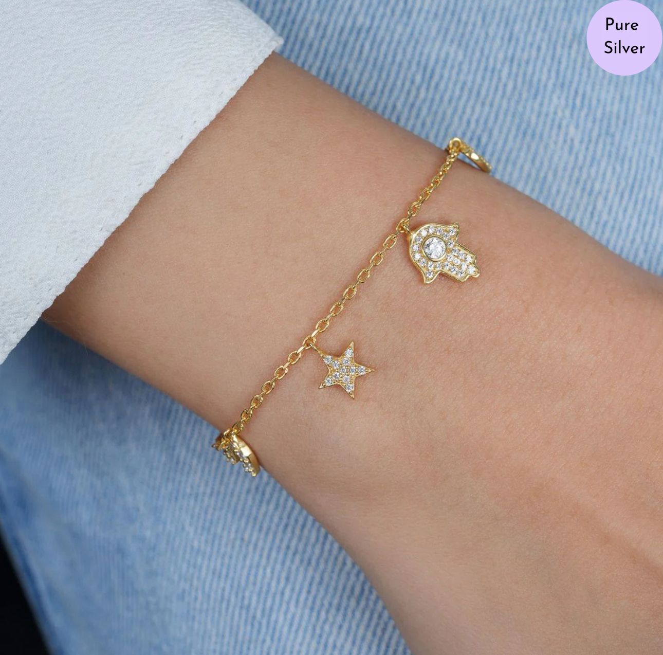 Charmsy Gold Plated 925 Sterling Silver Bracelet