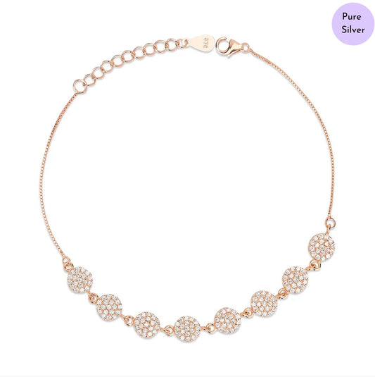Blossom Ray  Rose Gold Plated 925 Sterling Silver Flower Bracelet