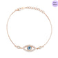 Fortuna Charm Rose Gold Plated 925 Sterling Silver Evil Eye Bracelet