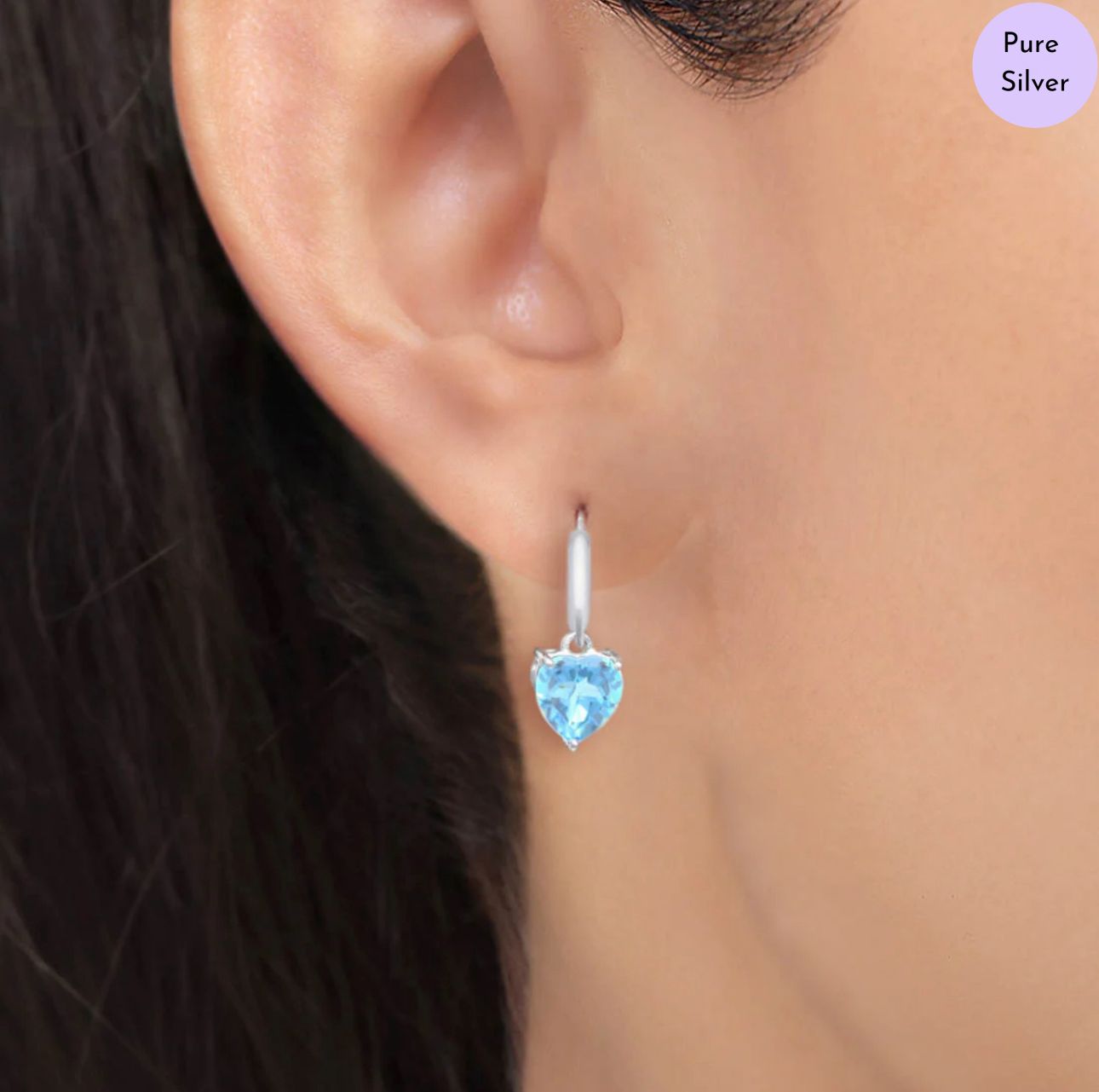 Seloria Heart Drop Rhodium Plated 925 Sterling Silver Earrings
