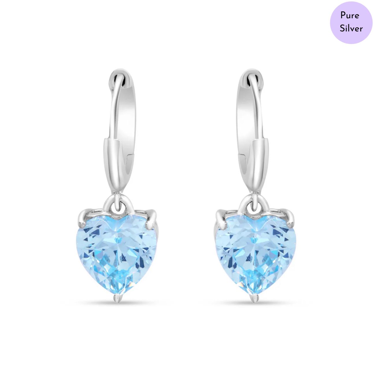 Seloria Heart Drop Rhodium Plated 925 Sterling Silver Earrings