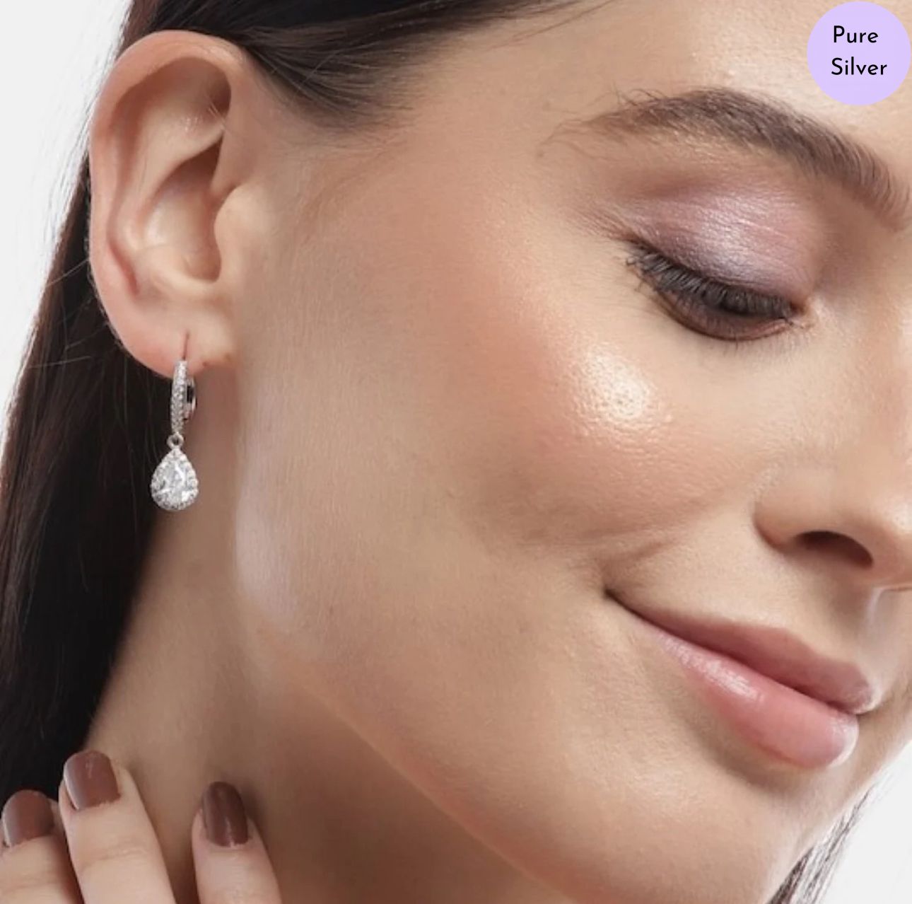 Silvara Rhodium Plated 925 Sterling Silver Earrings