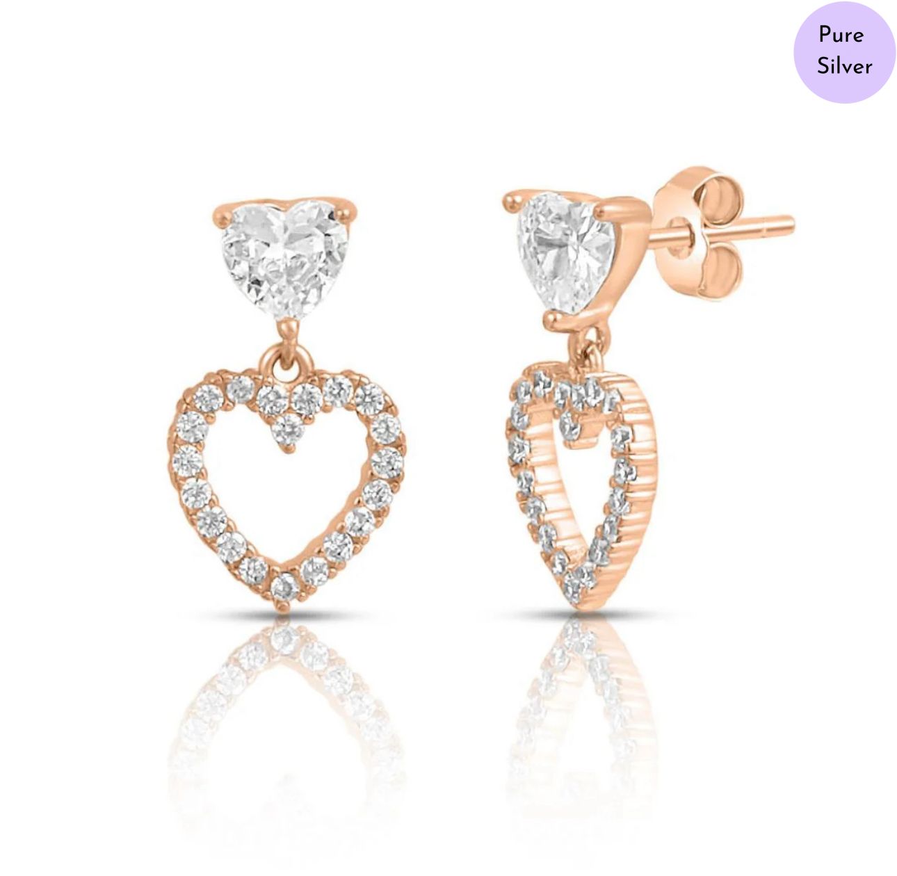 Droplyn Rose Gold Plated 925 Sterling Silver Earrings