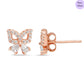 Aureafly Rose Gold Plated 925 Sterling Silver Stud Earrings