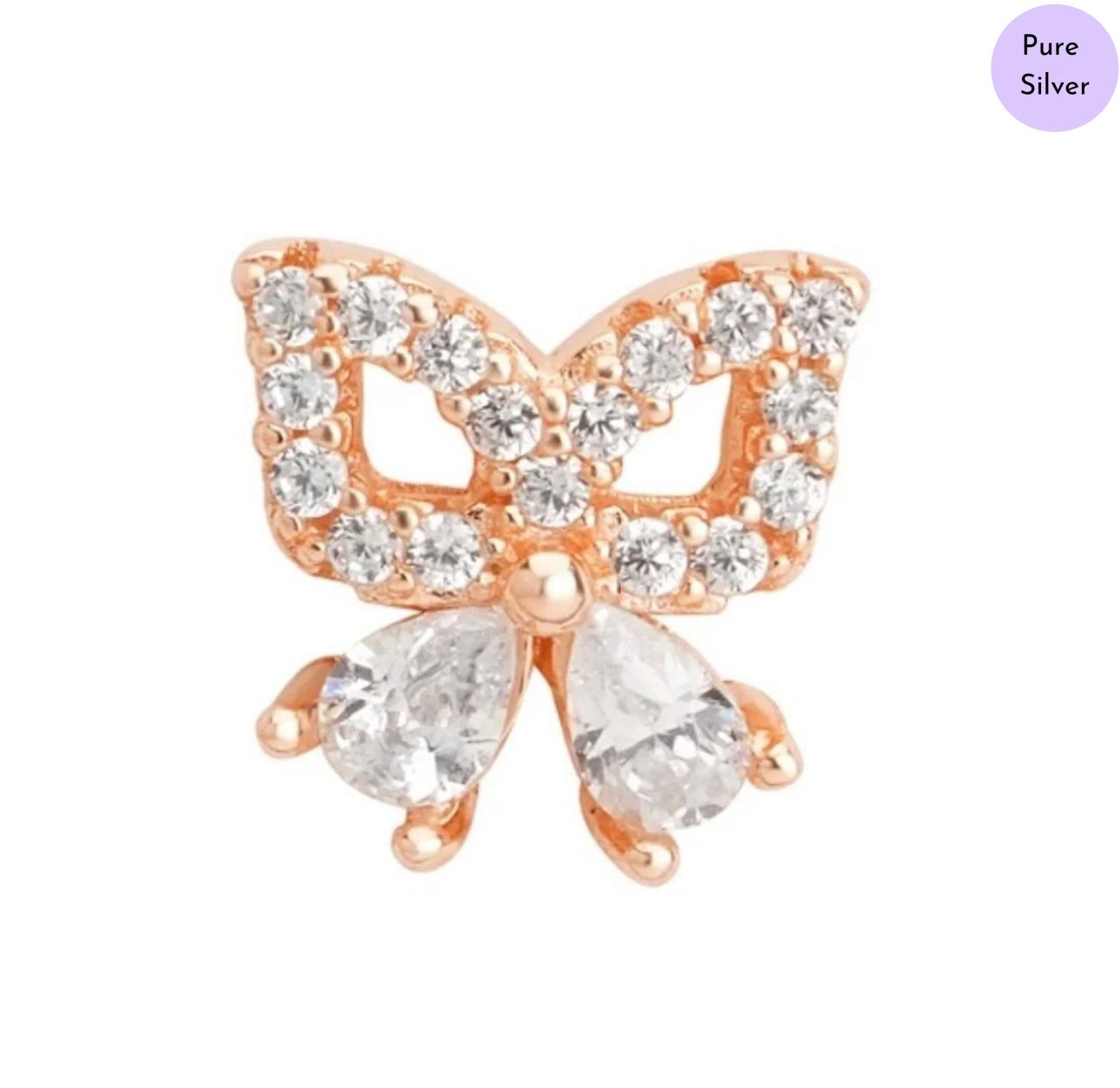 Aureafly Rose Gold Plated 925 Sterling Silver Stud Earrings