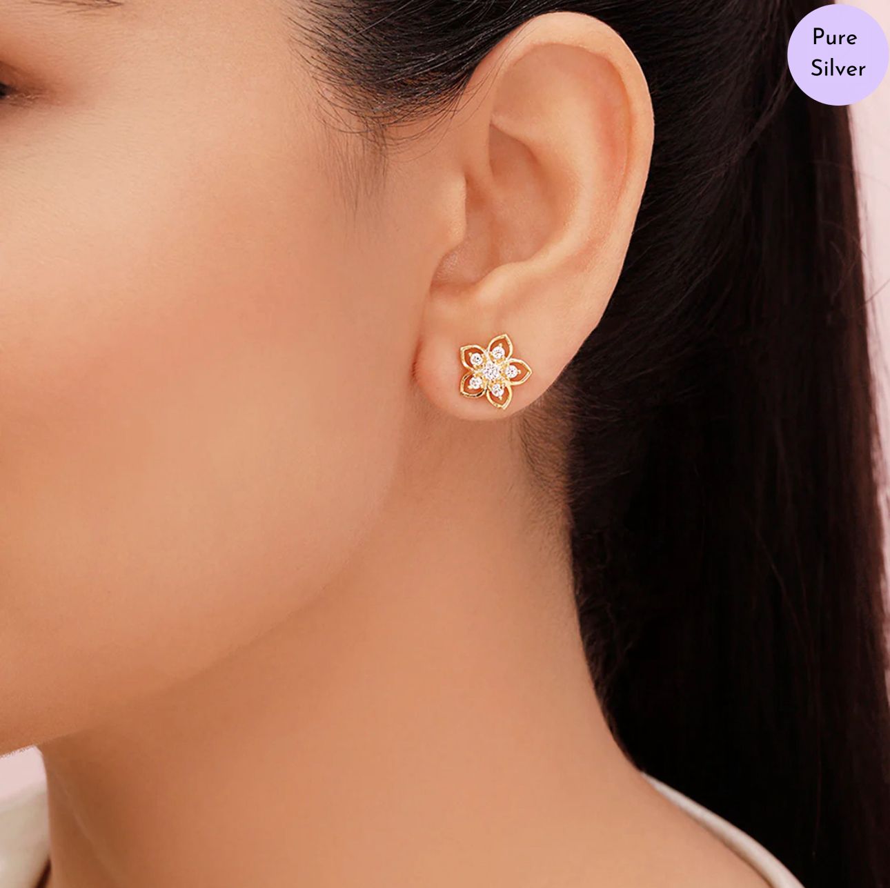 Rosina  Gold Plated 925 Sterling Silver Earrings