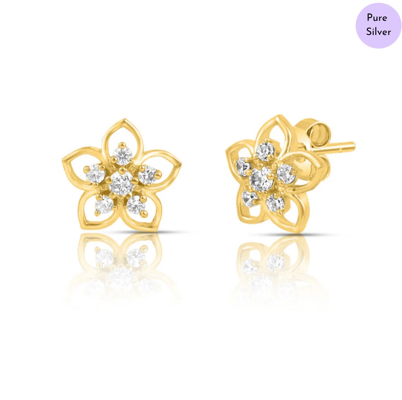 Rosina  Gold Plated 925 Sterling Silver Earrings
