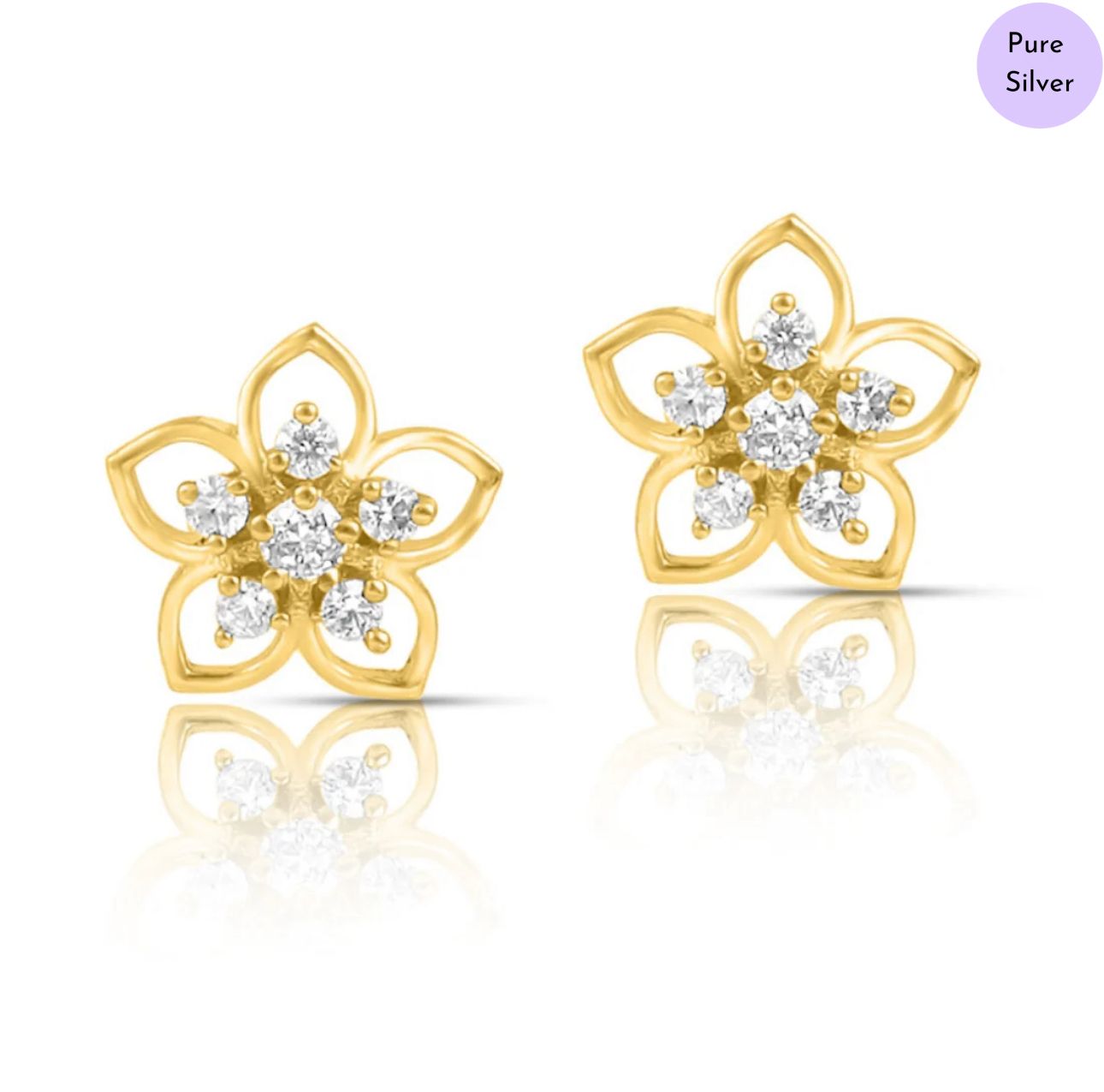 Rosina  Gold Plated 925 Sterling Silver Earrings