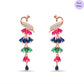 Peaflore Rose Gold Plated Cubic Zirconia 925 Sterling Silver Drop Earrings