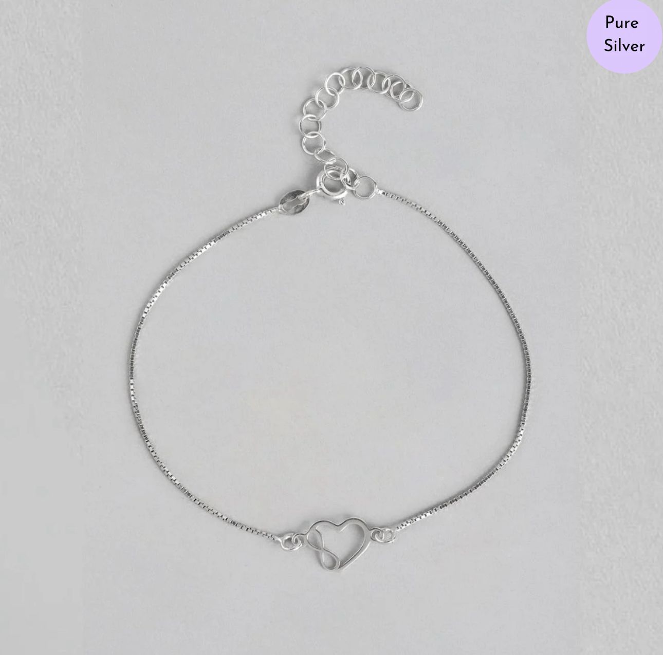 Infinique Love Rhodium-Plated 925 Sterling Silver Bracelet