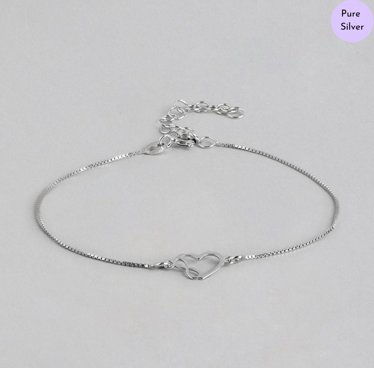 Infinique Love Rhodium-Plated 925 Sterling Silver Bracelet