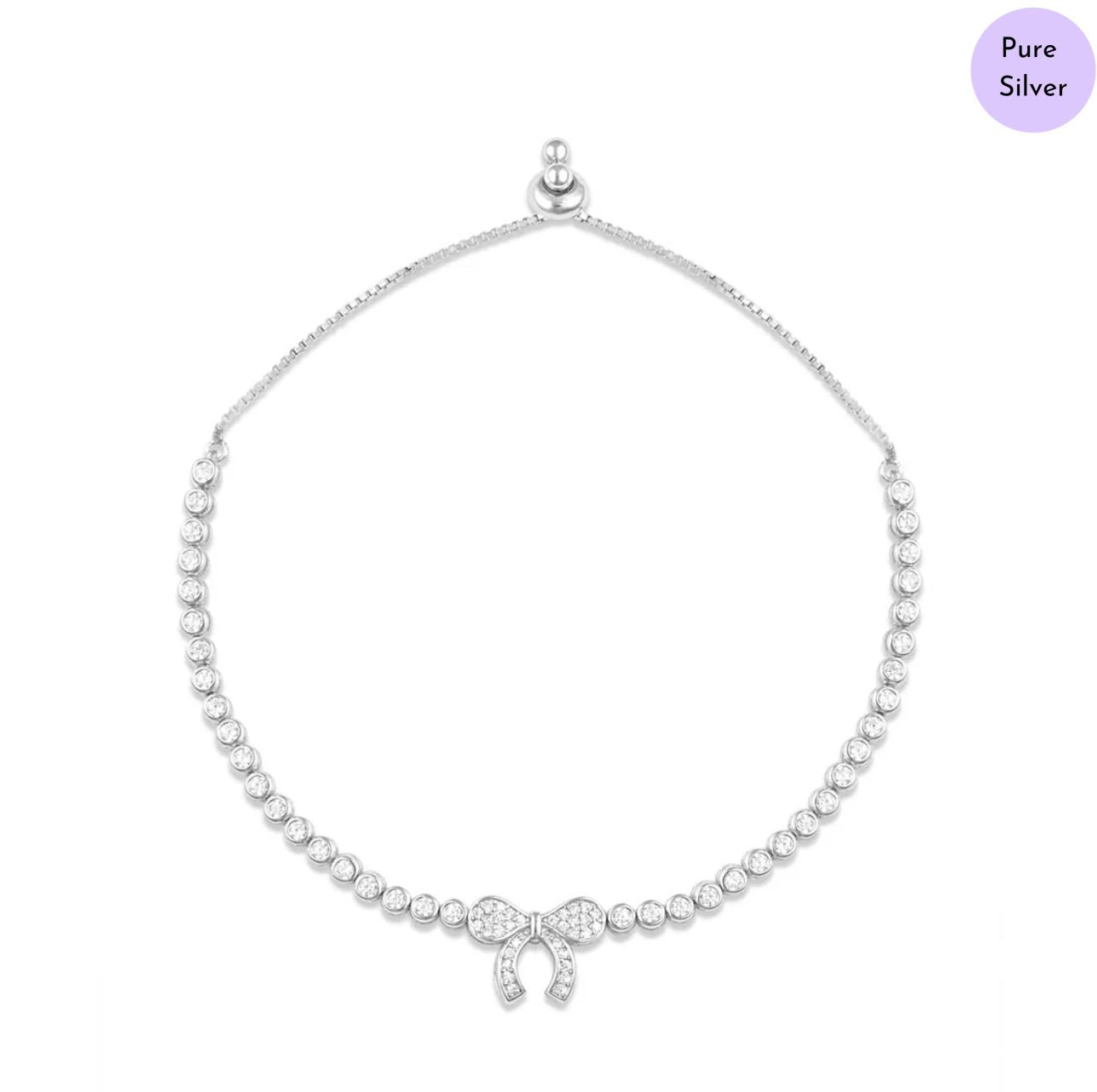 Bowselle Rhodium Plated 925 Sterling Silver Bracelet