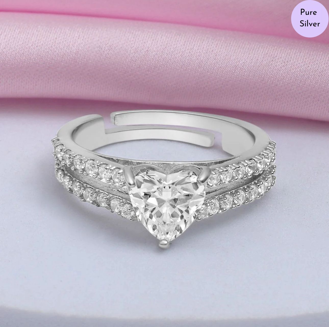 Dazzlehart  Rhodium Plated 925 Sterling Silver Ring