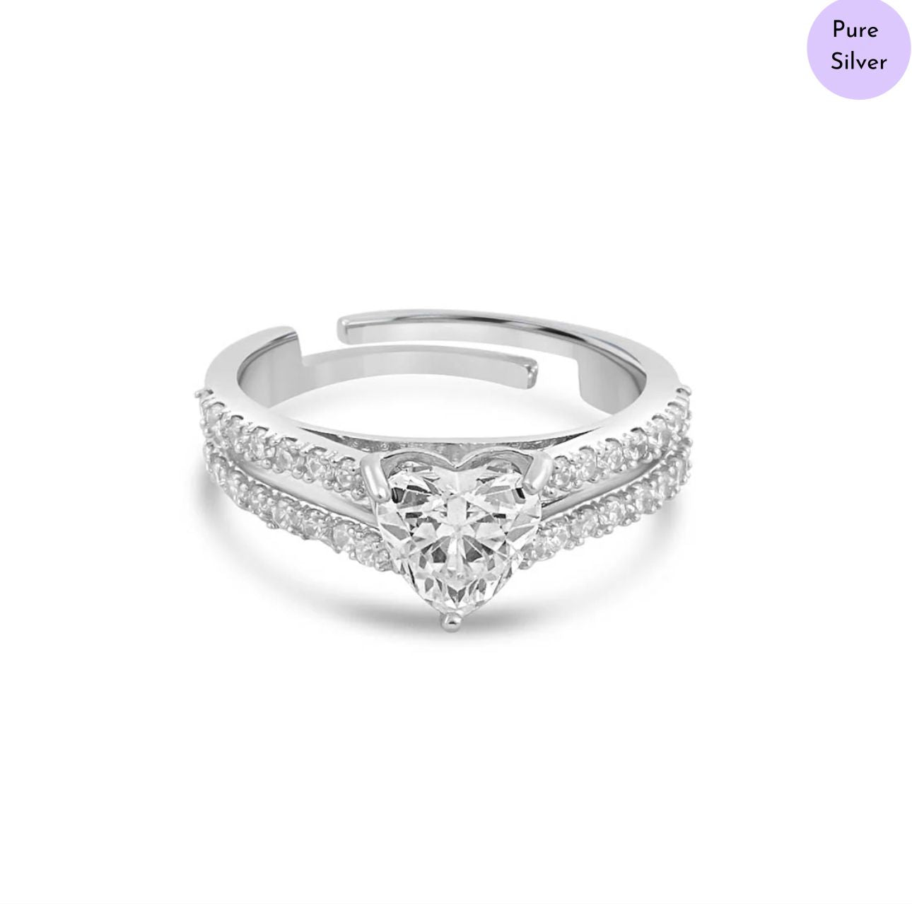 Dazzlehart  Rhodium Plated 925 Sterling Silver Ring