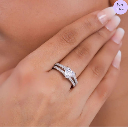Dazzlehart  Rhodium Plated 925 Sterling Silver Ring