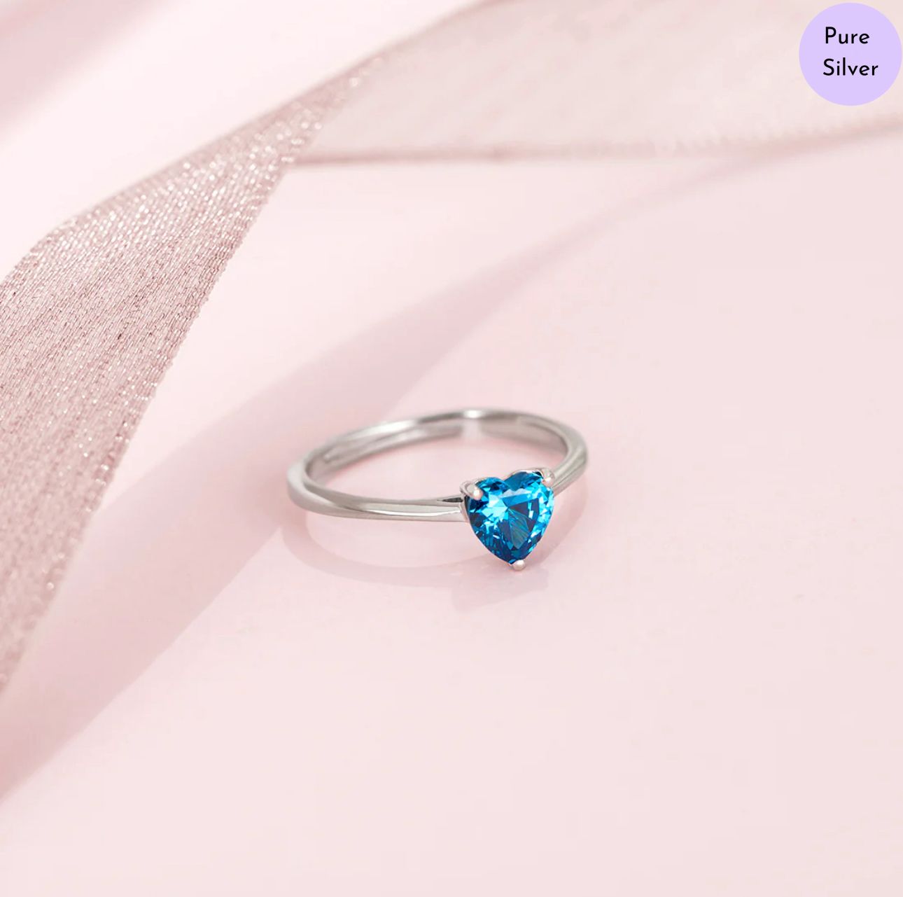 Bluette Rhodium Plated 925 Sterling Silver Ring