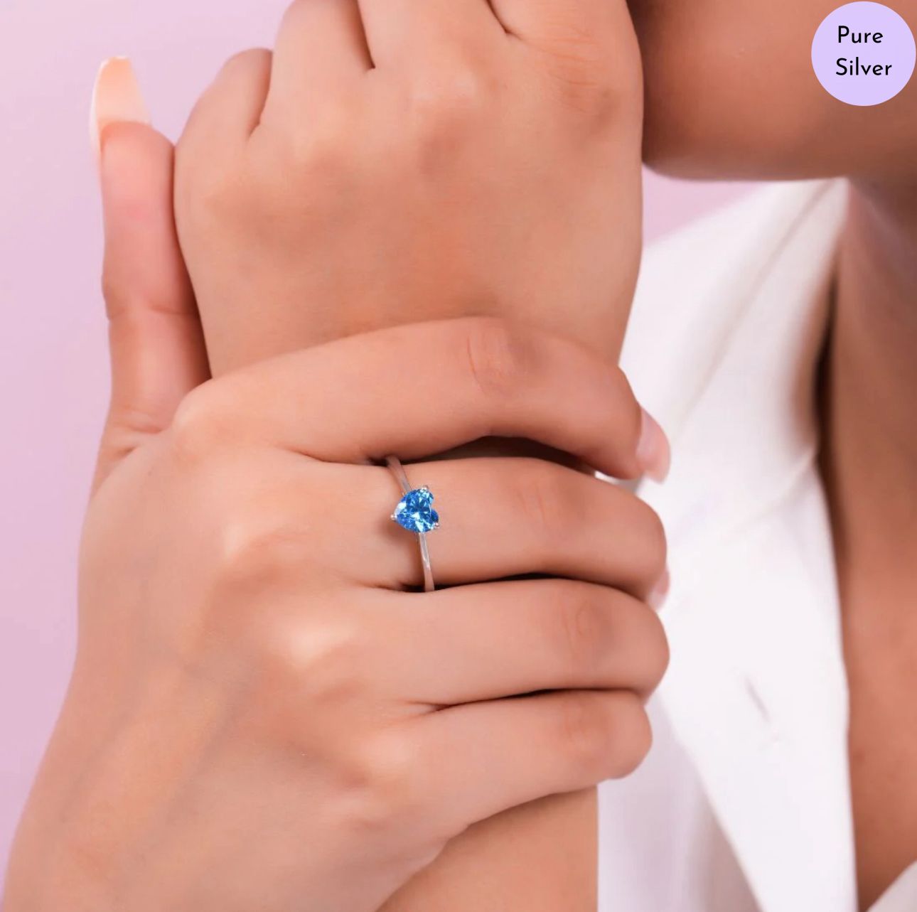 Bluette Rhodium Plated 925 Sterling Silver Ring