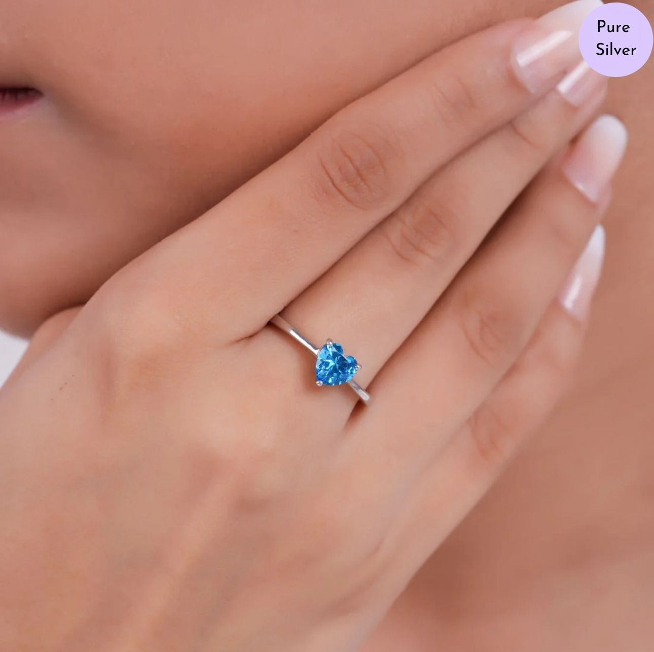 Bluette Rhodium Plated 925 Sterling Silver Ring