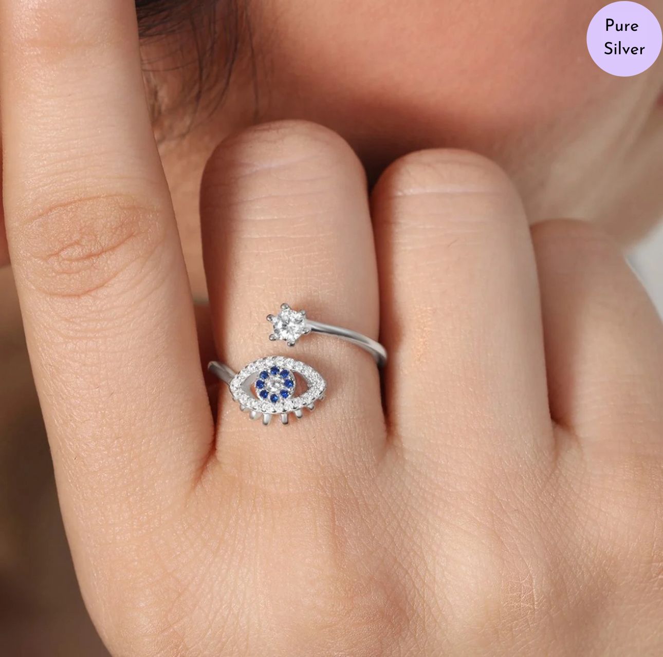 Guardin Rhodium Plated 925 Sterling Silver Ring