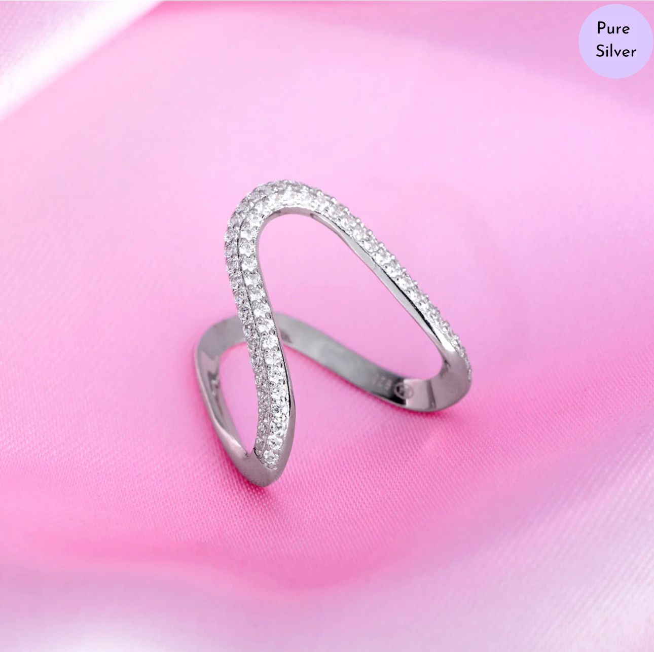 Artevra Rhodium Plated 925 Sterling Silver Ring