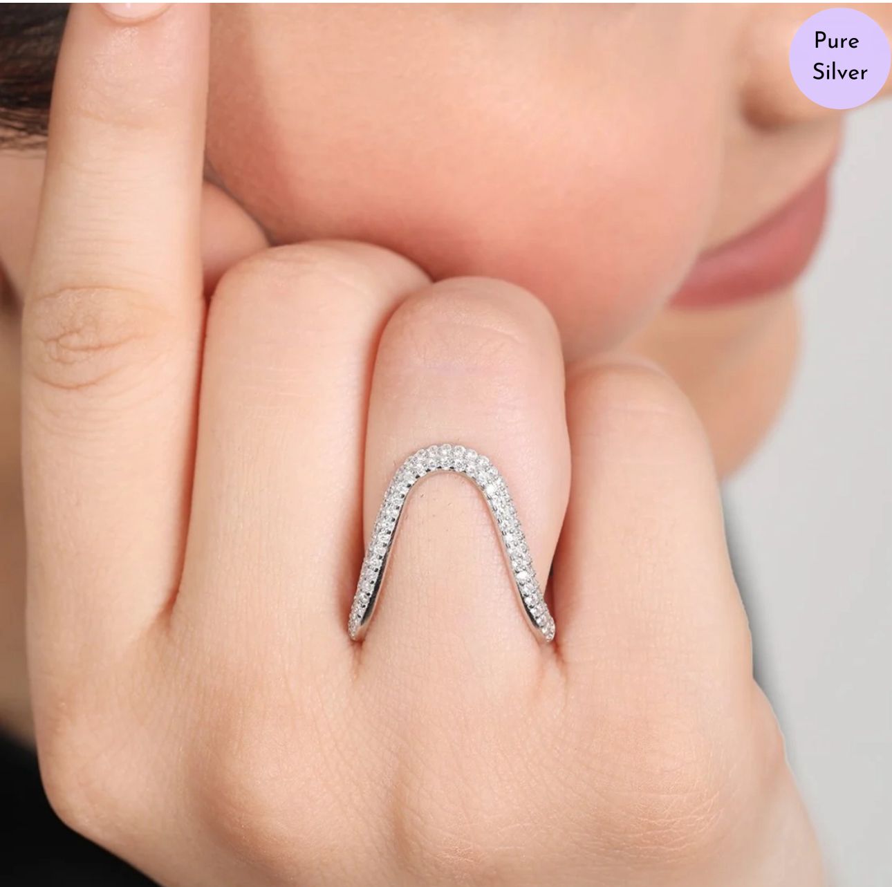 Artevra Rhodium Plated 925 Sterling Silver Ring