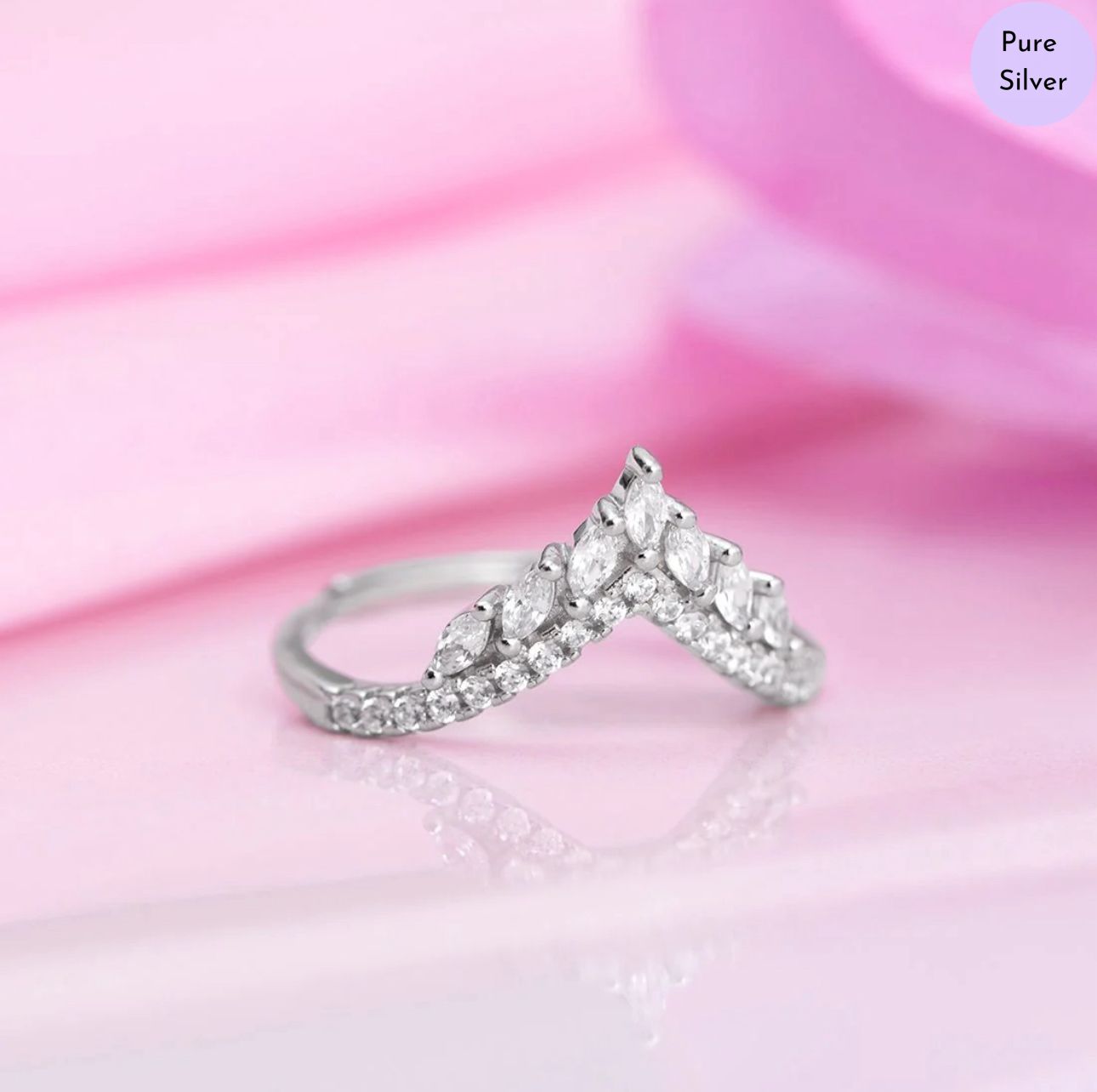 Radiantea Rhodium Plated 925 Sterling Silver Women's Ring