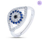 Eyes of Protection Rhodium-Plated CZ 925 Sterling Silver Ring
