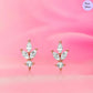 Crystal Leaflet 925 Silver Earrings In Rose Gold