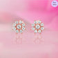 Floral Radiance Rose Gold 925 Sterling Silver Stud Earrings