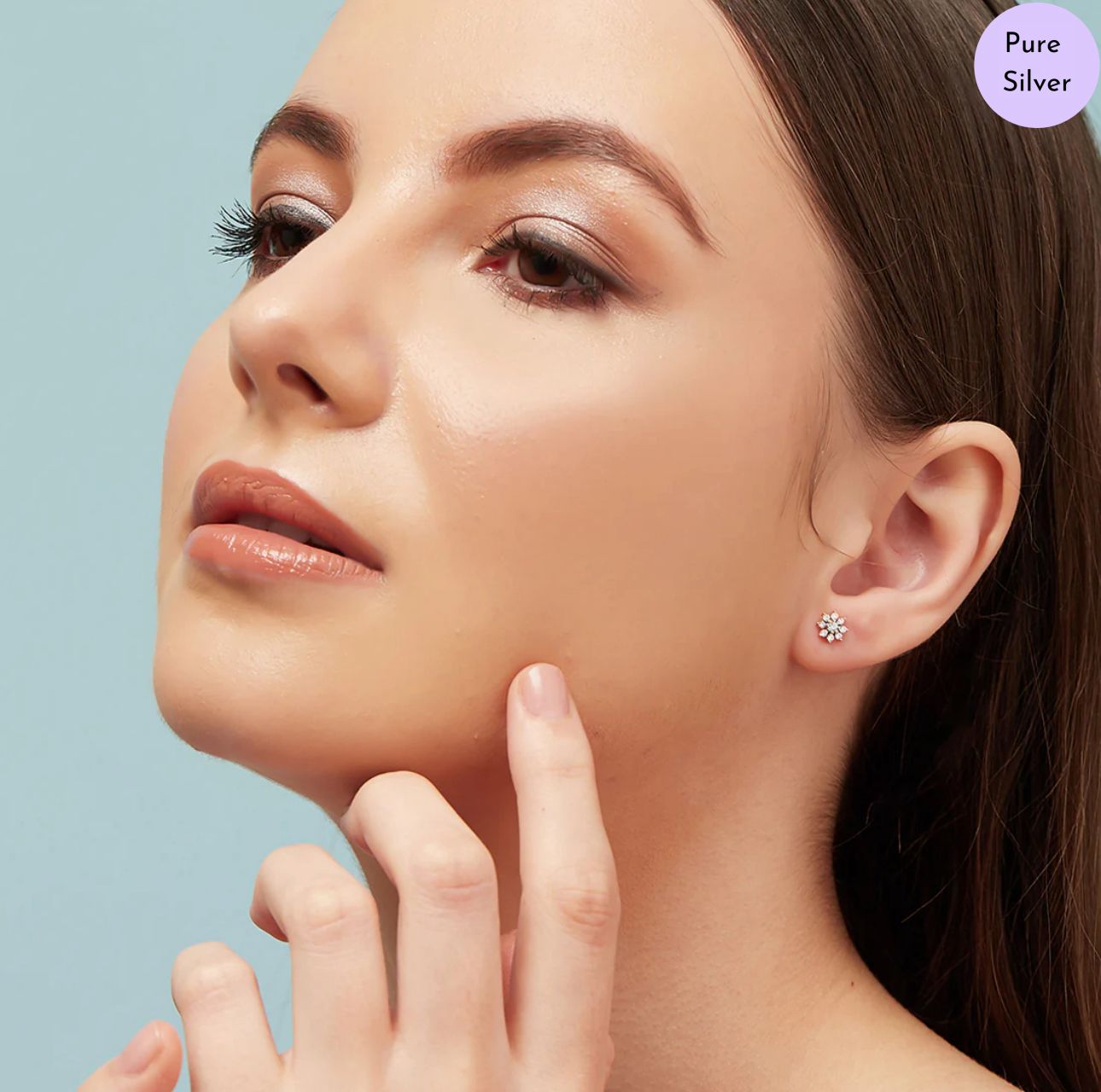 Floral Radiance Rose Gold 925 Sterling Silver Stud Earrings