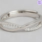 Forever Sparkle Rhodium-Plated 925 Sterling Silver Infinity Ring