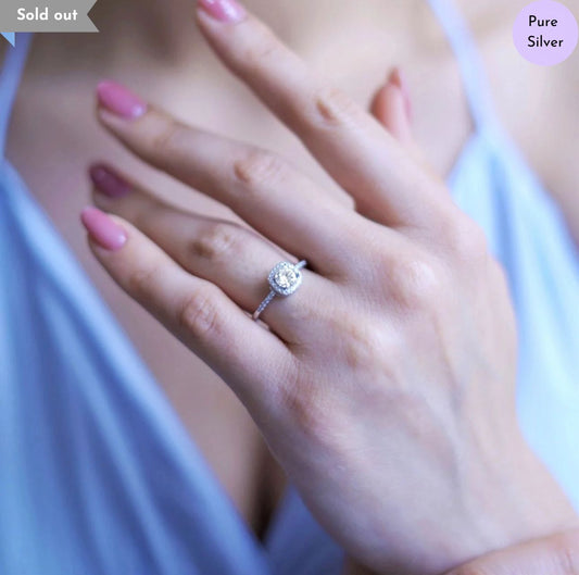Date Night Staple Solitaire Rhodium Plated 925 Sterling Silver Ring