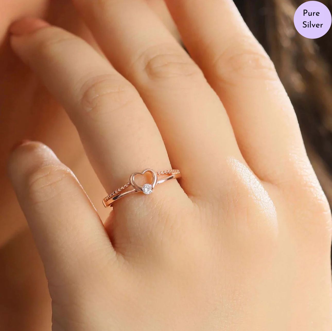 Romance in Bloom Rose Gold Plated 925 Sterling Silver Ring