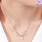 Crystal Deer  CZ Rose Gold Plated 925 Sterling Silver Necklace