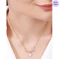 Crystal Deer  CZ Rose Gold Plated 925 Sterling Silver Necklace