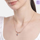 Crystal Deer  CZ Rose Gold Plated 925 Sterling Silver Necklace