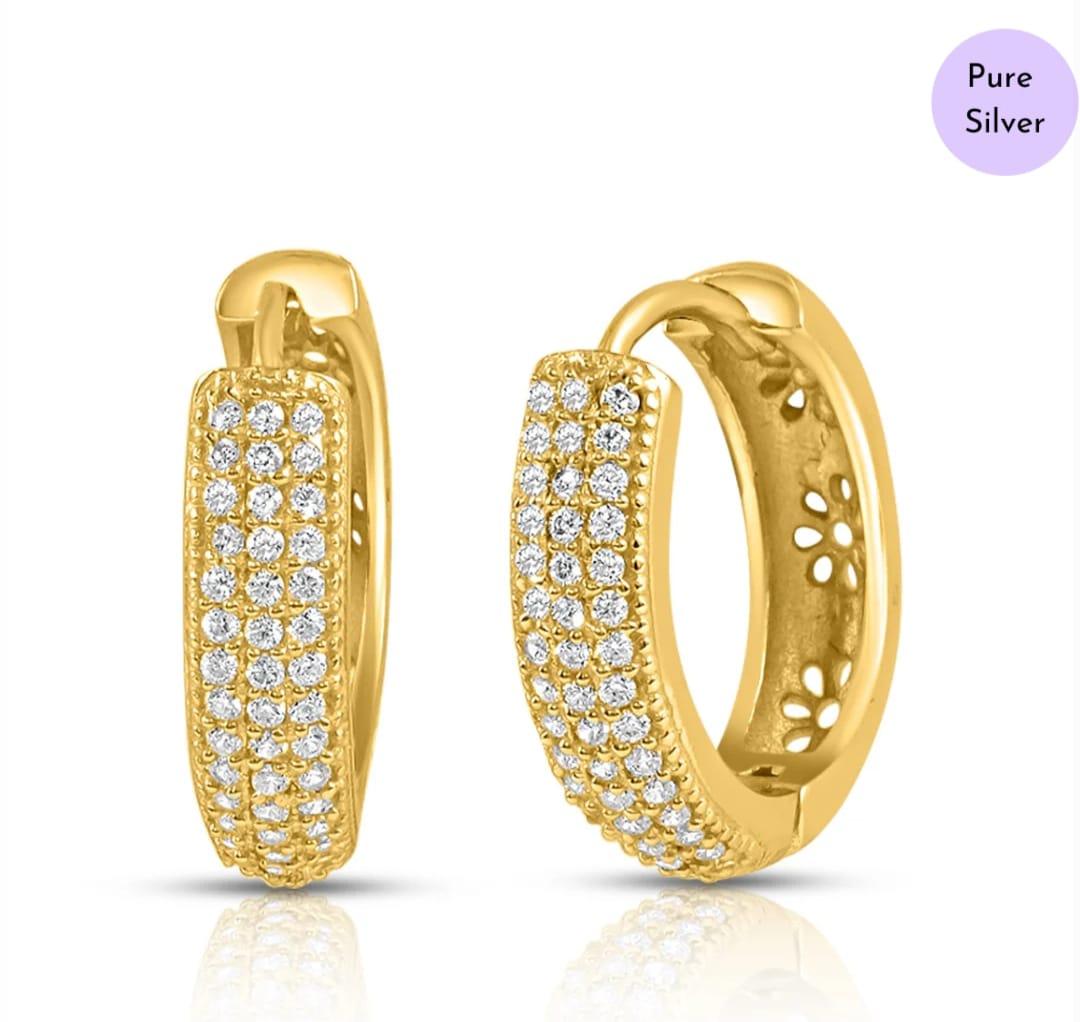 Golden Aura Hoops  Gold-Plated 925 Sterling Silver Hoop Earrings