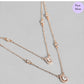 Rose Blossom Graceful Layered 925 Silver Necklace