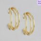 Triple Radiance Hoops Gold Plated 925 Sterling Silver Hoops