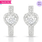 Dazzling Heart Solitaire cz 925 Silver Latch-Back Earring