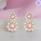 Glittering Halo Rose Gold Plated 925 Sterling Silver Cluster Earrings