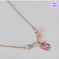 Deer Heart Rose Gold-Plated 925 Sterling Silver Necklace