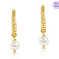 Solitaire Pearl Delight  Drop Gold Plated Earring